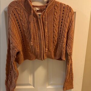 Aeropostale Peachy Cable Knit Cropped Cardigan